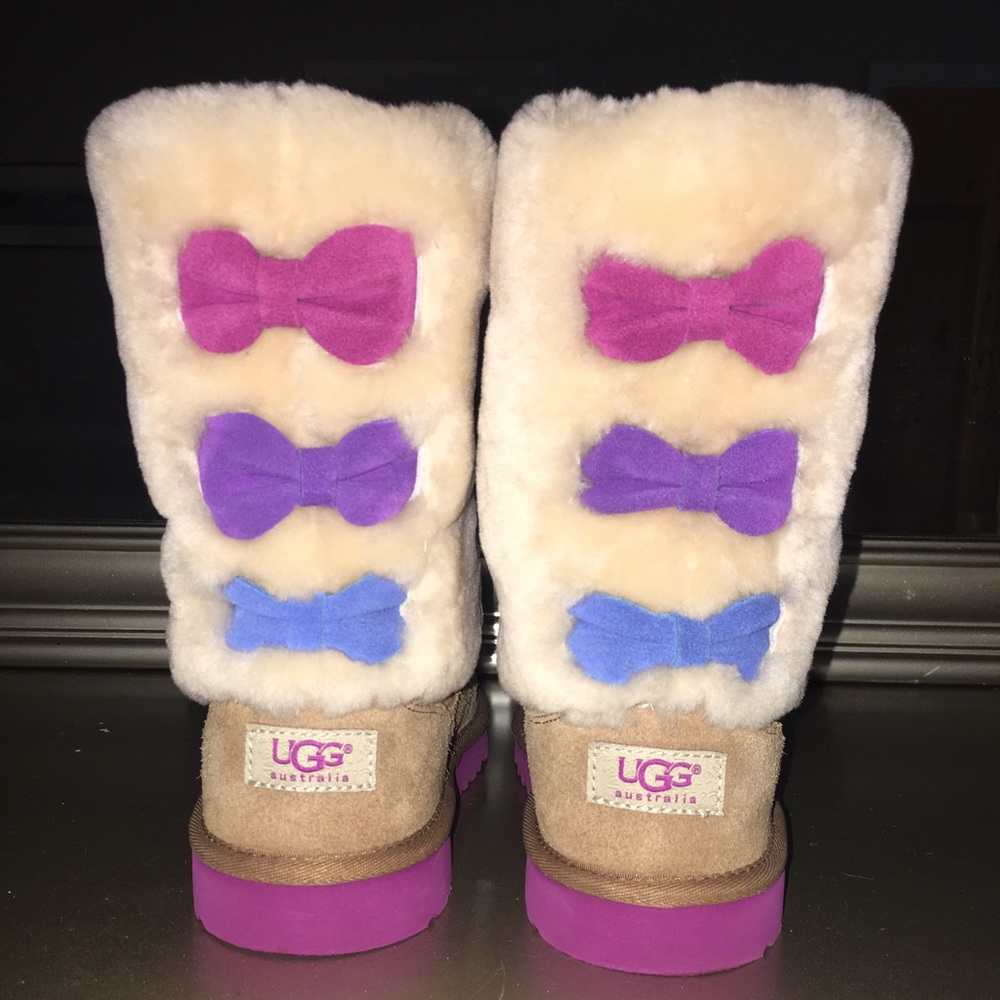 Furry UGG's with Colorful Bows